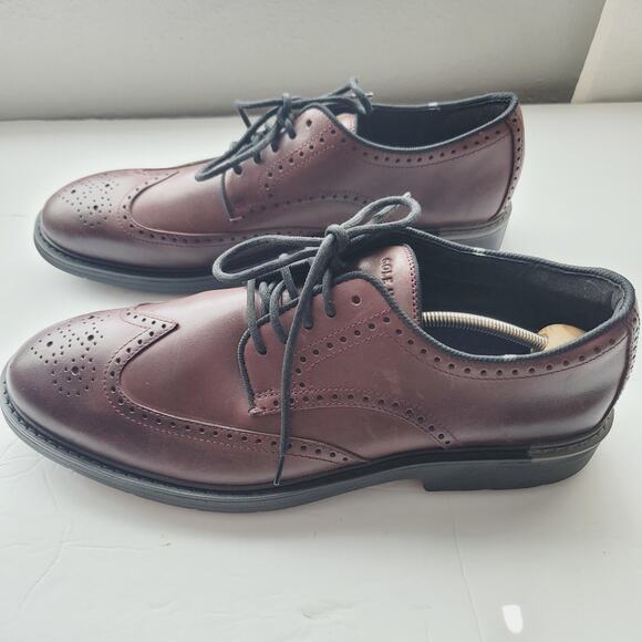 Cole Haan Shoes 11.5 M Pinot Leather Go To Wingtip Oxford Grand 360 Brogue Dress - Picture 2 of 11
